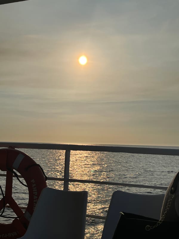 Sunset view captured from boat off Venezuela coast