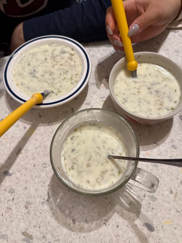 Evening soup preparation documented in Milan kitchen