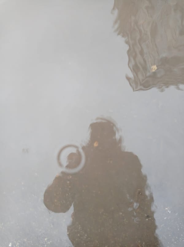 Early morning scenes captured in Degtyarsk: puddle reflections, breakfast