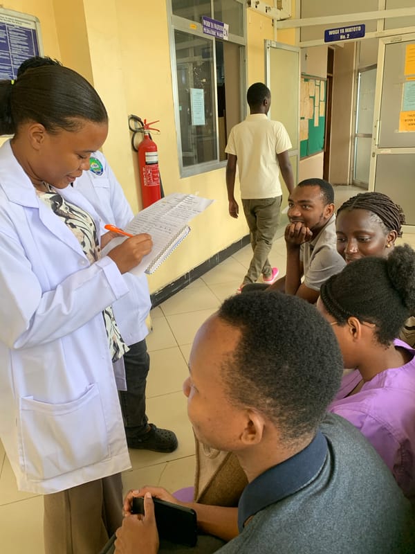 Medical staff conduct morning activities at Dar es-Salaam hospital
