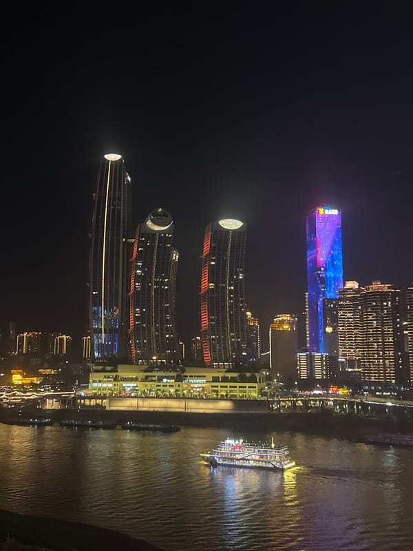 Chongqing's Jiangbeicheng waterfront glows after dark