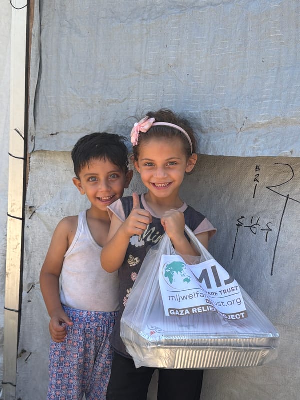 Two children photographed near tarp wall in Gaza