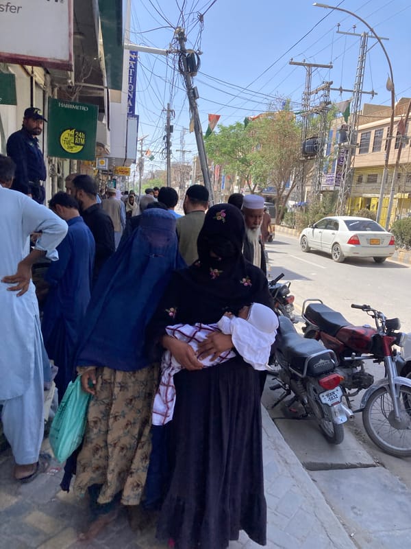 Group performs street prayers in Quetta, Pakistan