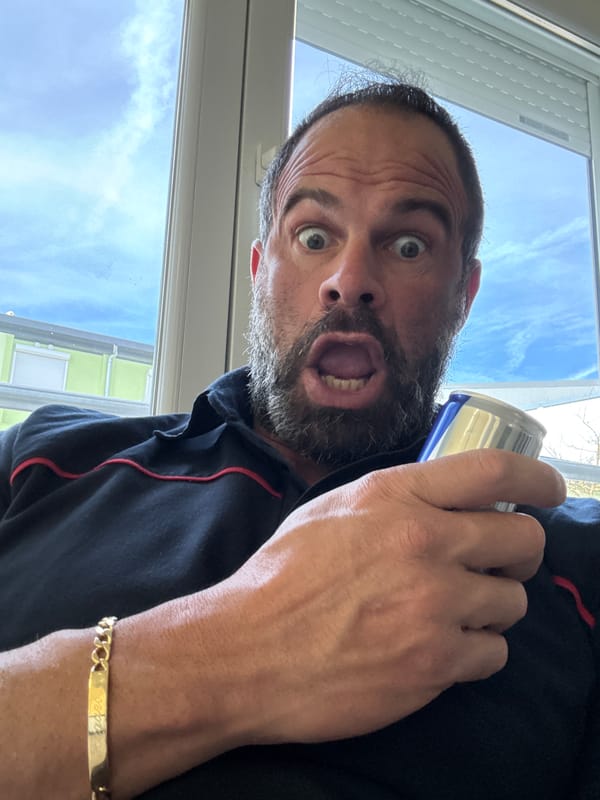 Man photographed with surprised expression in Diekirch, Luxembourg