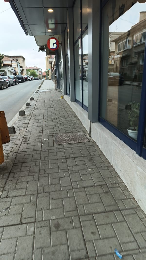 Morning street scenes documented across Karnobat, Bulgaria