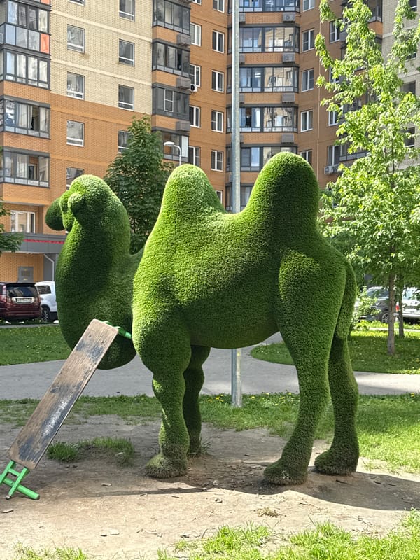 Topiary sculptures displayed in Lyubertsy public space