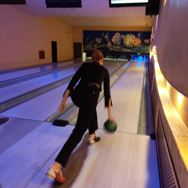 Family bowling outing documented at Chaikovsky entertainment venue
