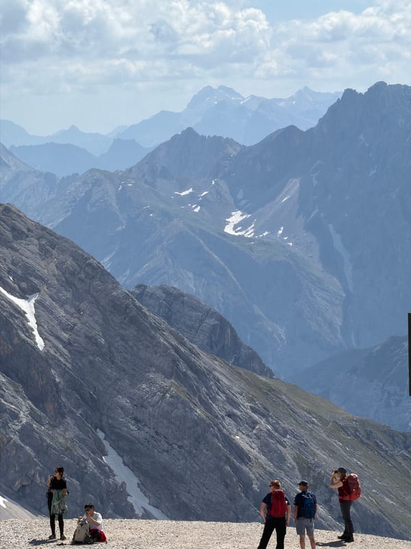 Clear-sky views from the top of the Zugspitze