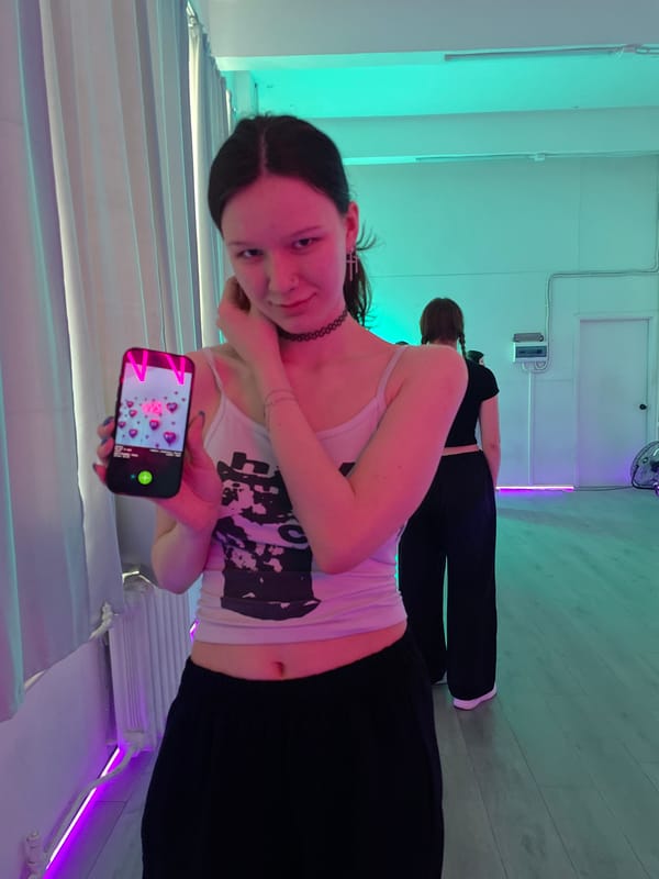 Women photographed in decorated studio space in Saint Petersburg