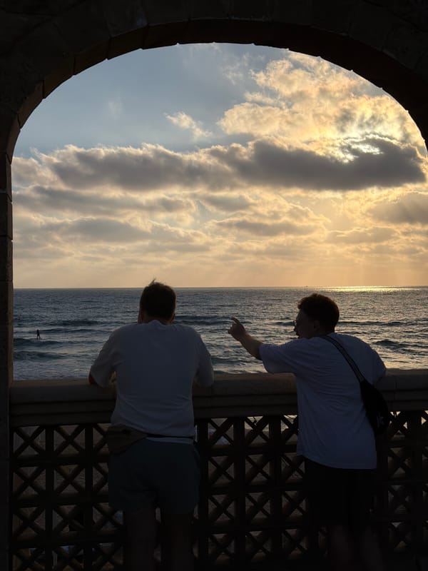 Tel Aviv waterfront at golden hour, Mediterranean views
