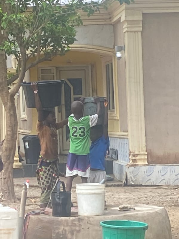 Morning community activities documented in Mararaba, Nigeria