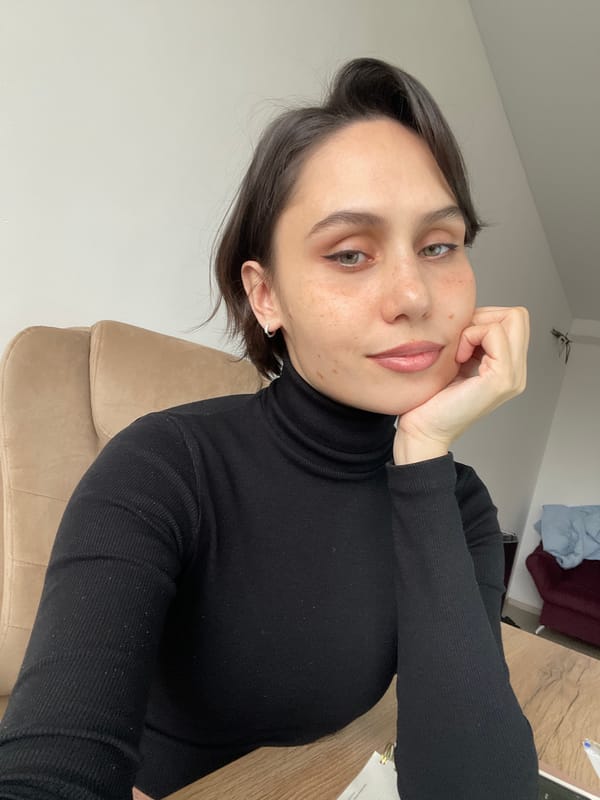 Person takes selfie in office chair in Izhevsk