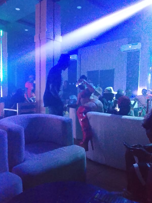 Nightclub party with disco lights observed in Rido, Nigeria