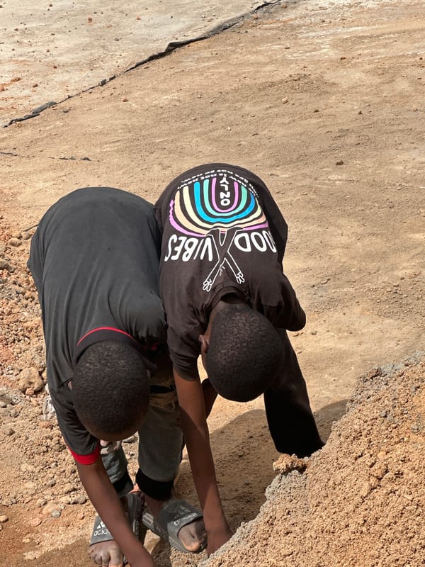 Soil sieving and ground work at two Nigeria construction sites