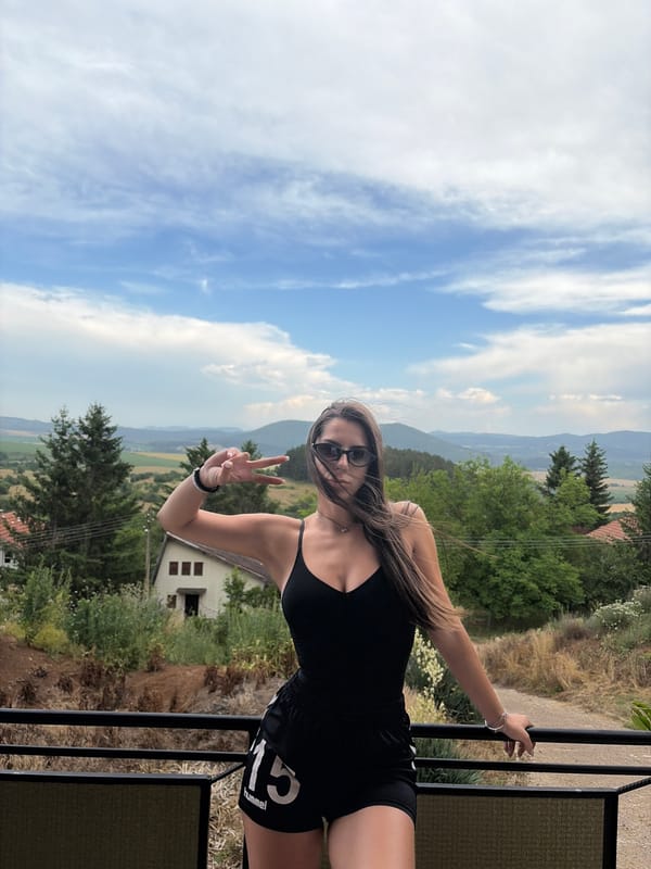 Summer hangout on a balcony in rural Bulgaria