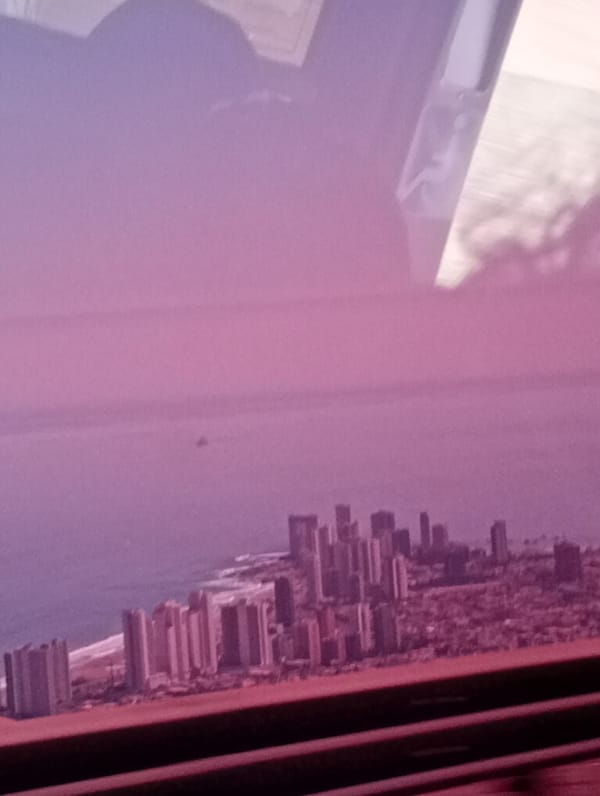 Aerial view of Iquique captured from aircraft
