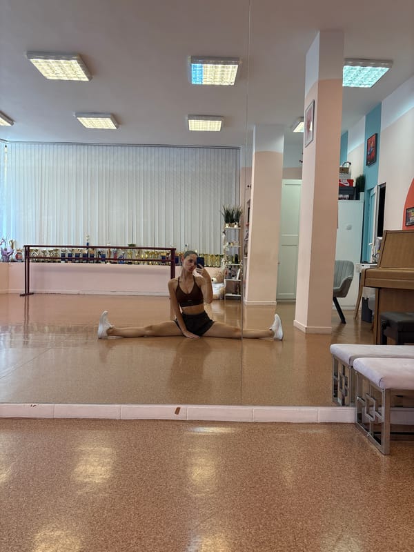 Dance studio to parked car, Sofia morning routine