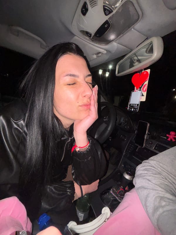 Playful moments captured inside vehicle in Saedinenie, Bulgaria