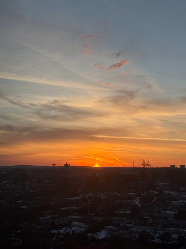Woman documents morning routine and sunset views in Chaikovsky