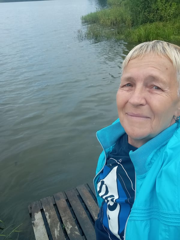 Late summer morning at a lake and trails in Degtyarsk