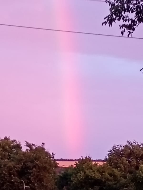Storm gives way to vivid sunset over rural Marynivka