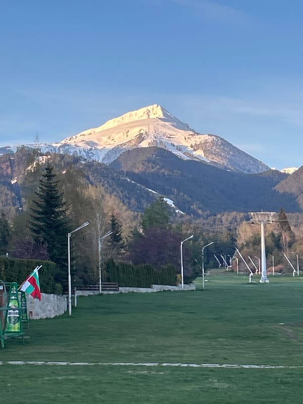Early morning landscape documented in Bansko, Bulgaria
