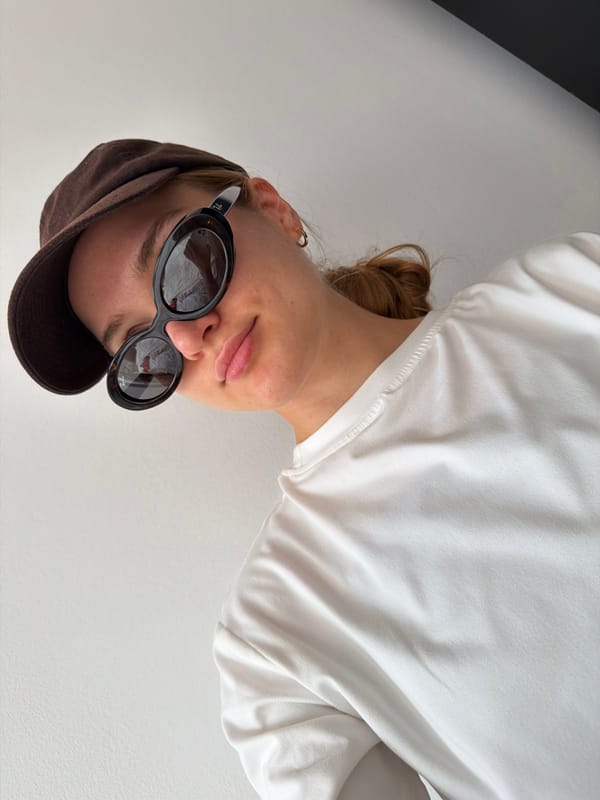 Selfie session in Podgorica, brown cap and black shades
