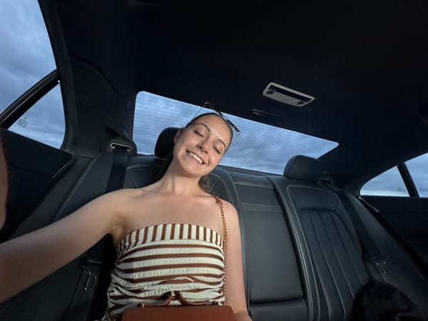 Backseat selfie moment in Burgas, Bulgaria