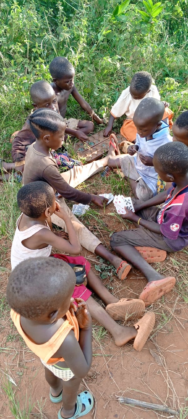 Children play traditional games in rural Democratic Republic Congo