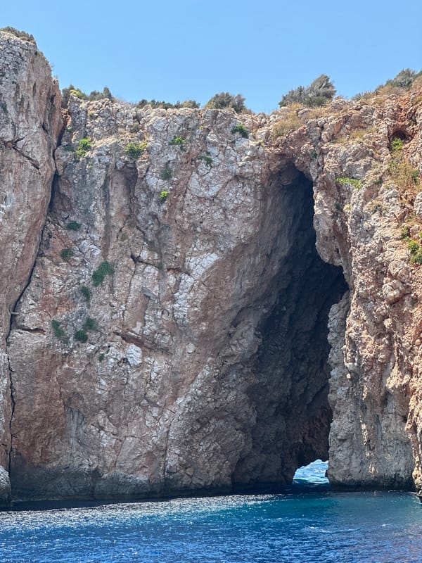 Sea caves and rock arches along the Turkish Mediterranean coast