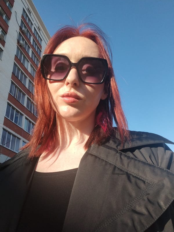 Woman takes selfie in Izhevsk, Russia