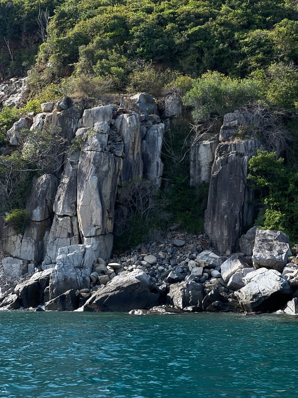 Coastal scenery documented along Nha Trang rocky shoreline