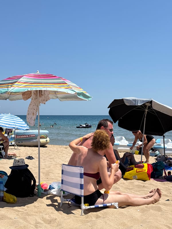 Beach day in Varna with the submerged Soviet monument nearby