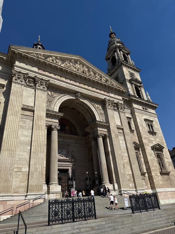Busy afternoon around St. Stephen's Basilica, Budapest