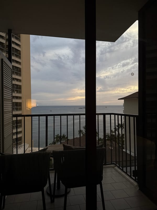 Early morning coastal views captured from Honolulu balcony
