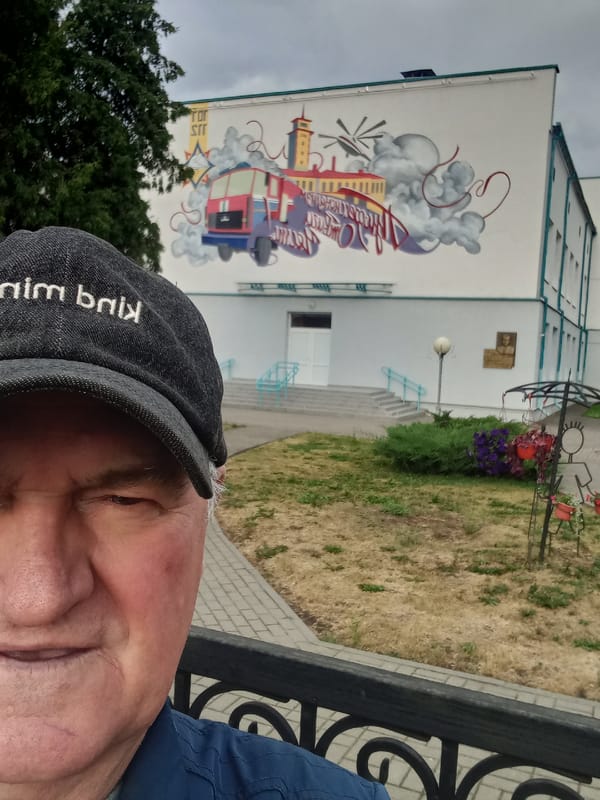 Tourist Takes Selfie at Soviet War Memorial in Brest