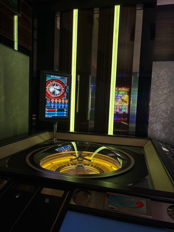 Morning documentation of casino interior in Sevlievo, Bulgaria