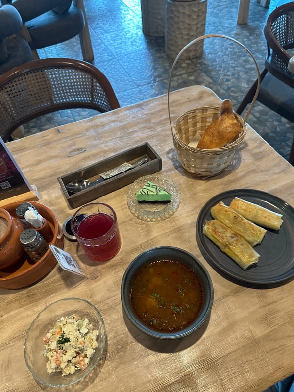 Dinner at a bohemian restaurant in Petropavlovsk-Kamchatsky