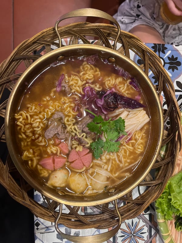 Vietnamese restaurant visit featuring food and miniature dioramas