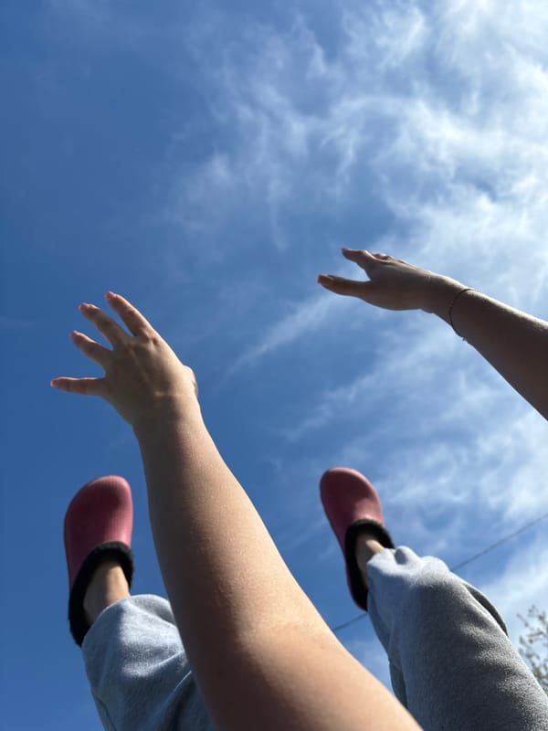 Person photographed against blue sky in Chaikovsky, Russia