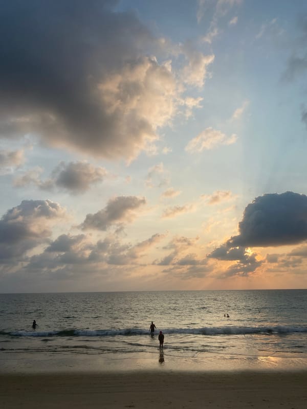 Dramatic sunrise captured at Choeng Thale beach, Thailand