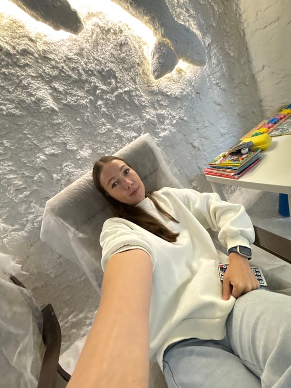 Salt room therapy session in Chaikovsky, Russia