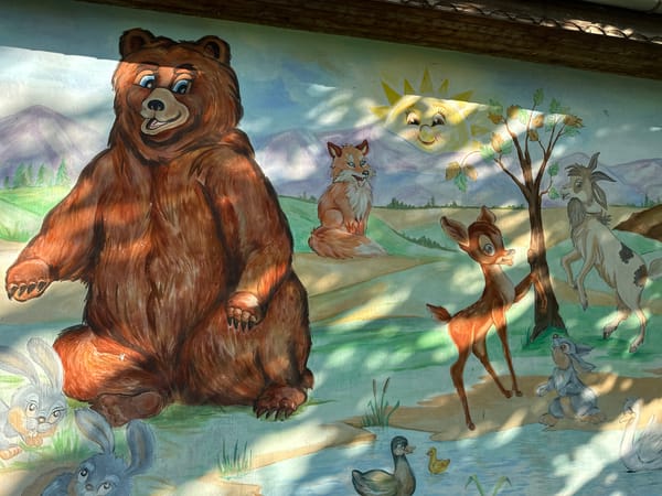Cartoon animal mural spotted in Dimitrovgrad, Bulgaria