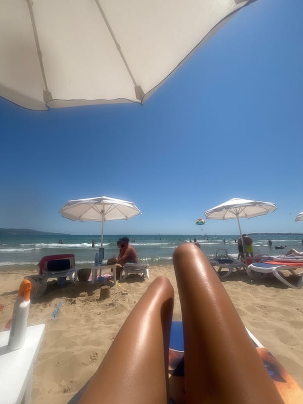 Lazy beach afternoon on the Black Sea in Nesebar