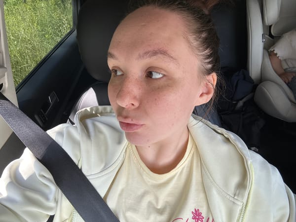Car selfie session on a summer morning in Chaikovsky