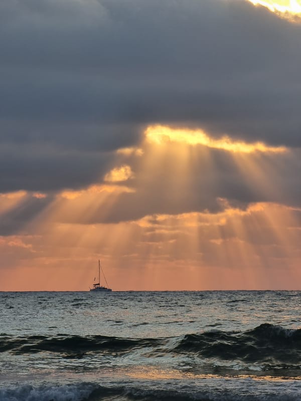 Golden-hour scenes along the Tel Aviv coastline at sunset