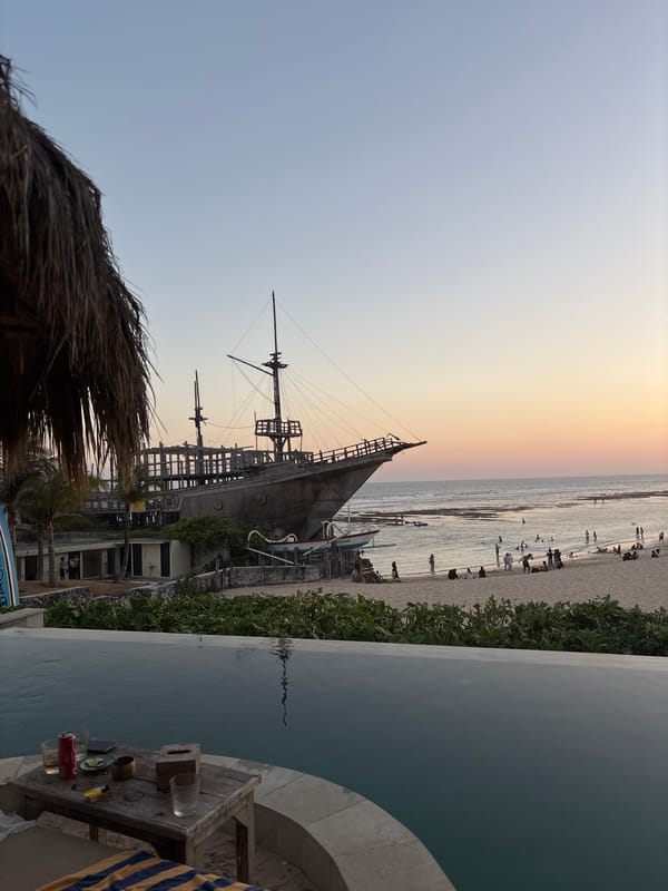Poolside and beachfront scenes at a Kuta Selatan resort