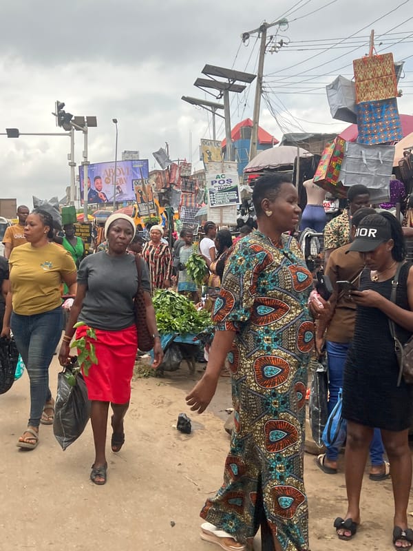 Midday hustle in Nkpor's busy market and street scene
