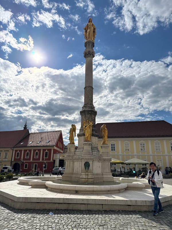 Zagreb landmarks documented including cathedral renovation and plague column