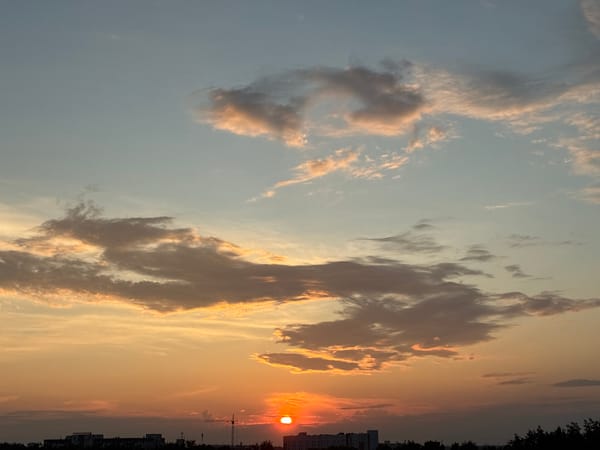 City sunset from every angle, ground to sky